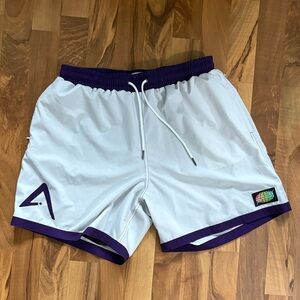 White and Purple Volleyball Shorts